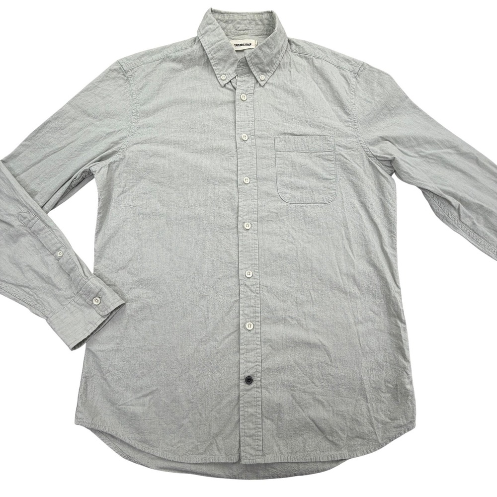 Taylor Stitch Shirt Mens 40 Gray Long Sleeve Button Up Cotton Button-Down Medium